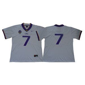 LSU Tigers Grant Delpit White Jersey (2)